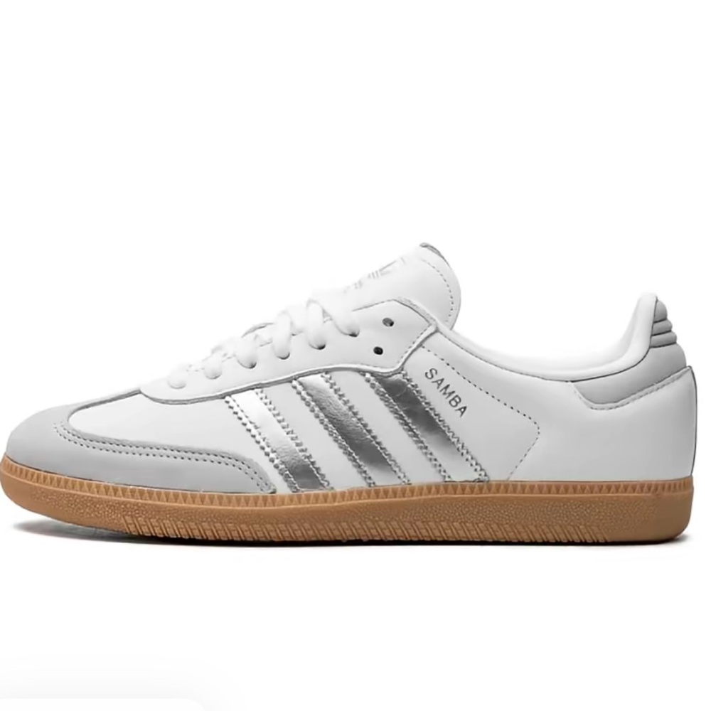 Adidas Samba White and Gray Shoes- Women's US 7.5